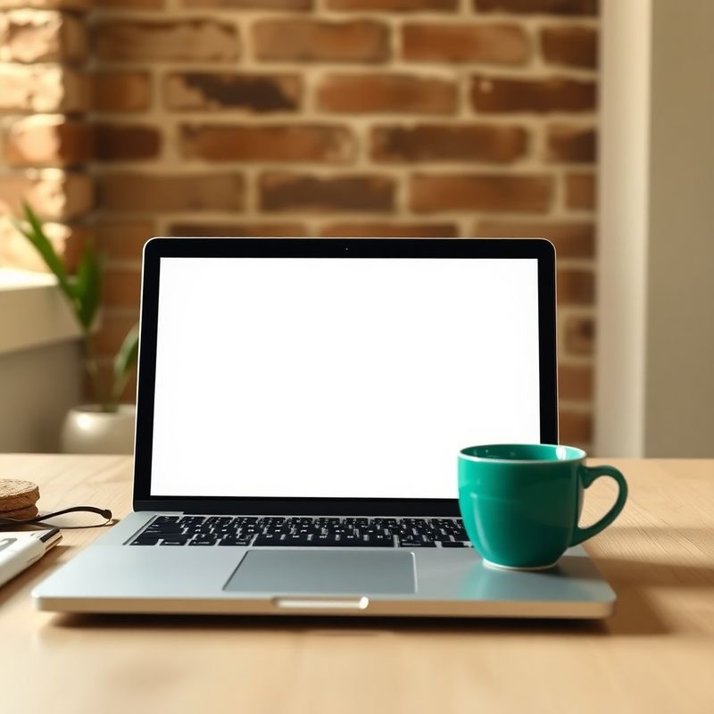 Otwarty laptop z pustym oknem wiadomości